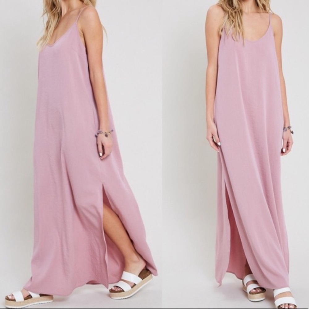 Blush V Neckline Maxi Dress